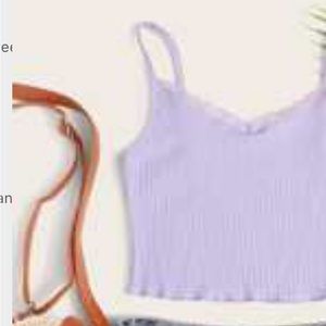 Purple lace top cropped cami